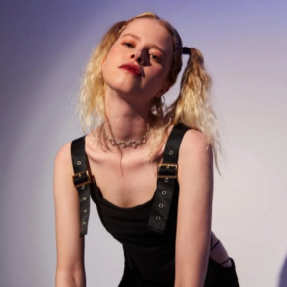 Dolls Kill Tops - NEW STRAPPED Y2K GROMMET TOP